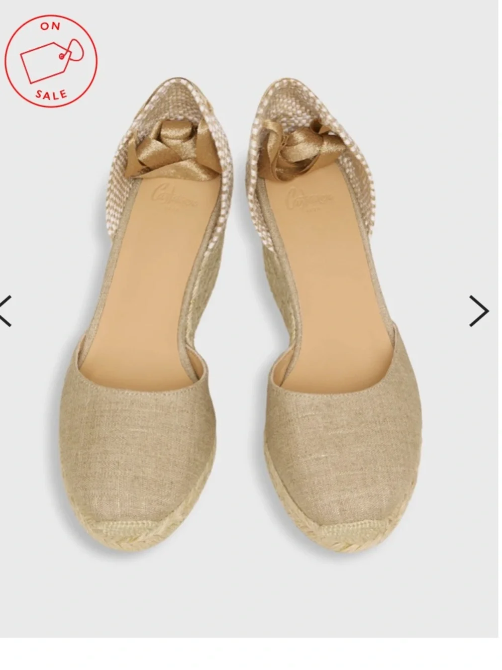Castañer Low Carina Espadrille in Gold Canvas